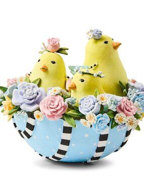 MacKenzie-Childs Patience Brewster 3 Chick Nesting, Candy Colored Egg #08-41200